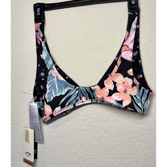 Billabong swim Nights In Paradise Top | Floral Reversible Black | NWT Large - Picture 4 of 7